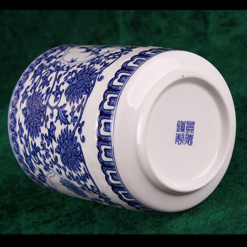 苗苗红 景德镇青花瓷茶杯带盖 办公家用陶瓷水杯子茶具 NZ 款2 青花喜上眉梢杯