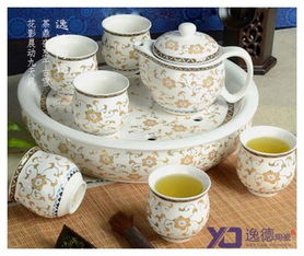批发直供青花玲珑功夫茶具套装定制