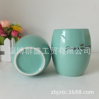 【厂家直销九蜂堂广告促销杯 迷你色釉陶瓷杯 礼品马克杯】价格,厂家,图片,杯子,淄博群盛工贸-