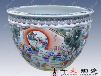 图 定做陶瓷金鱼缸 景德镇陶瓷缸厂家 北京艺术品 收藏品