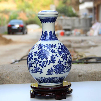 【景德镇陶瓷两斤装泡酒瓶收藏 2斤装青花龙釉中彩白酒坛子密封酒具】价格,厂家,图片,陶瓷包装容器,景德镇金泰陶瓷-