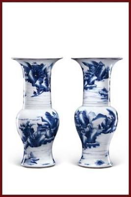 青花山水人物图花觚的鉴定、交易与市场走势